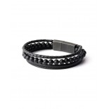 GEMINI (ICE WATCH) Bracelet Triple Black Agate 6 mm TR1