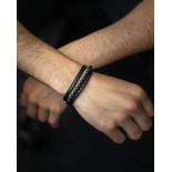 GEMINI (ICE WATCH) Bracelet Triple Black Agate 6 mm TR1