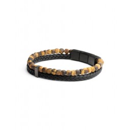 Bracelet Double Tiger Oeil de Tigre 4 mm