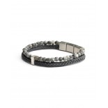 GEMINI (ICE WATCH) Bracelet Double Grey Larvikite 4 mm O34