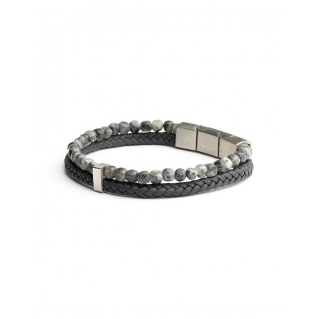 GEMINI (ICE WATCH) Bracelet Double Grey Larvikite 4 mm O34