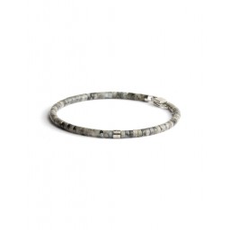 Bracelet Sphera Grey Larvikite Titane 2 mm
