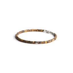 Bracelet Sphera Mat Tiger Oeil de Tigre Titane 2 mm