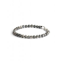 Bracelet Hexa Grey Larvikite Titane 6 mm