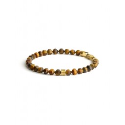 Bracelet Hex Tiger Oeil de Tigre Titane 6 mm