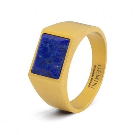 GEMINI (ICE WATCH) Bague Credo Gold Blue Titane plaqué or 18 carats Lapis Lazuli CRE05
