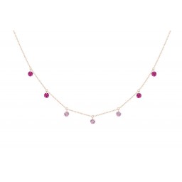Collier Confetti Rose Or rose 7 pierres