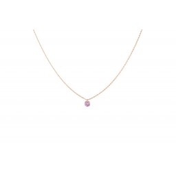 Collier Confetti Or rose Saphir rose