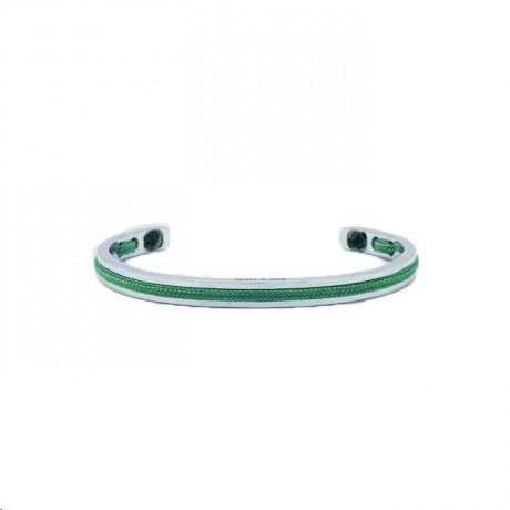 Bracelet Navarch 6 mm Jungle green Silver