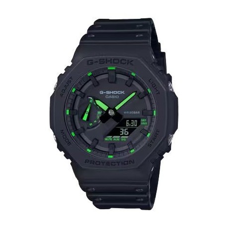 CASIO G-Shock Utility Black 48 x 45 mm Quartz Noir Vert GA-2100-1A3ER