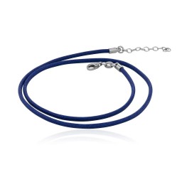 Collier Cordon Coton Huilé Bleu 42 cm