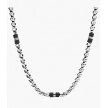 FOSSIL Collier orné de perles en marbre noir et Acier JF03314040