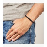 FOSSIL Bracelet Cuir tressé noir JF00510797