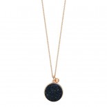 GINETTE NY Collier Ever Disc Or rose Pierre sable bleue EVEB