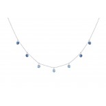 Collier Confetti Bleu Or Blanc 7 Saphirs