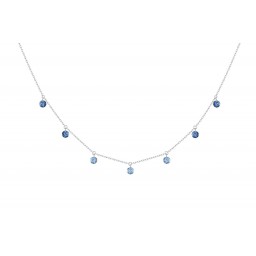 Collier Confetti Bleu Or Blanc 7 Saphirs