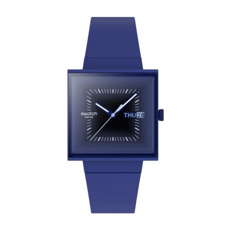 Swatch Squarely Blacklight 42 mm Quartz SO34N700