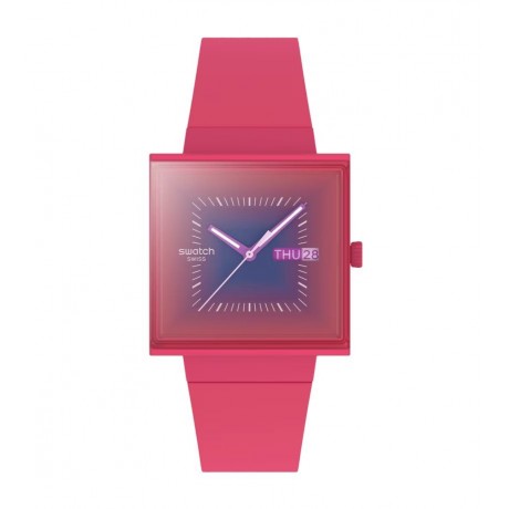 Swatch Squarely Berry 42 mm Quartz SO34R700
