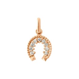 Pendentif Fer à cheval Diamants Or rose