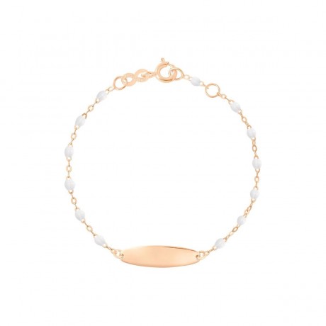 GIGI CLOZEAU Little Gigi Plaque ovale Or rose Résine blanche B3LG002R0115