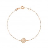 GIGI CLOZEAU Bracelet Lucky Trèfle Résine blanche Or rose B3LK005R0117DI