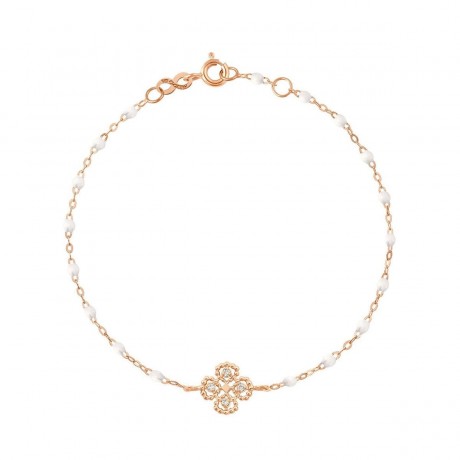GIGI CLOZEAU Bracelet Lucky Trèfle Résine blanche Or rose B3LK005R0117DI