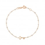 GIGI CLOZEAU Bracelet opale clé diamants or rose. B3CL002R6117DI