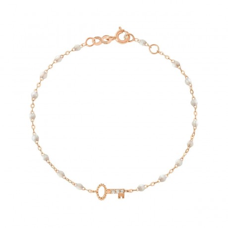 GIGI CLOZEAU Bracelet opale clé diamants or rose. B3CL002R6117DI