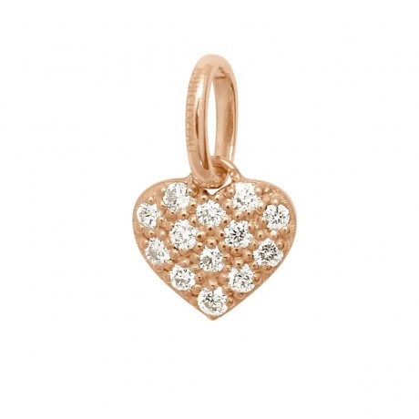 Pendentif In Love Or rose diamants