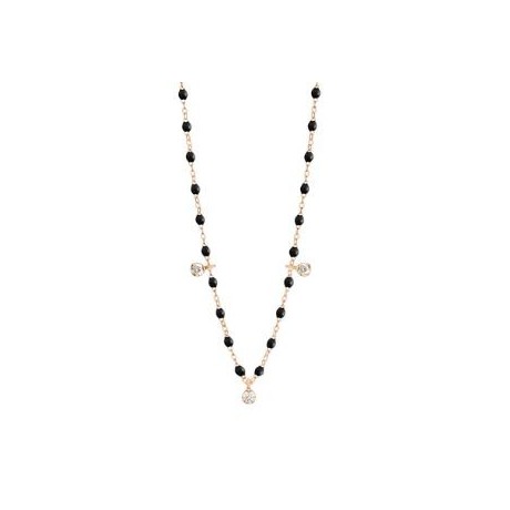 GIGI CLOZEAU Collier Gigi Suprème Or rose Résine Noire Diamants B1GS003R2045DI