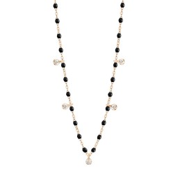 Collier Gigi Suprême Or rose Diamants Résine noire