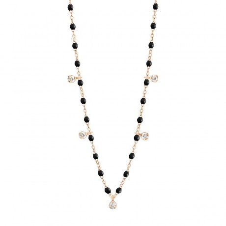 GIGI CLOZEAU Collier Gigi Suprême Or rose Diamants Résine noire B1GS005R2045DI