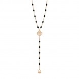 GIGI CLOZEAU Collier Lucky Trèfle Or rose Diamants Résine noire B1LK006R2045DI