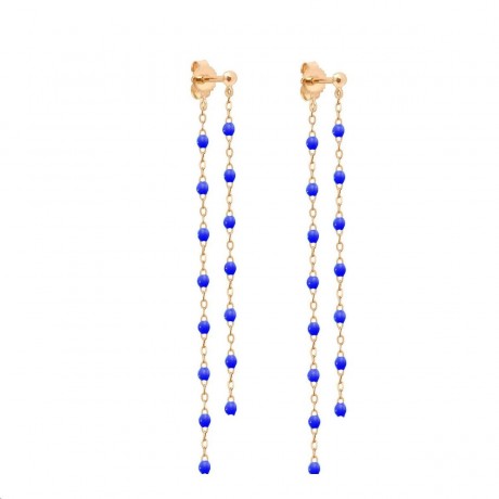 GIGI CLOZEAU Boucles d'oreilles Classique Gigi Or rose Résine bleu prusse B4GI003R07