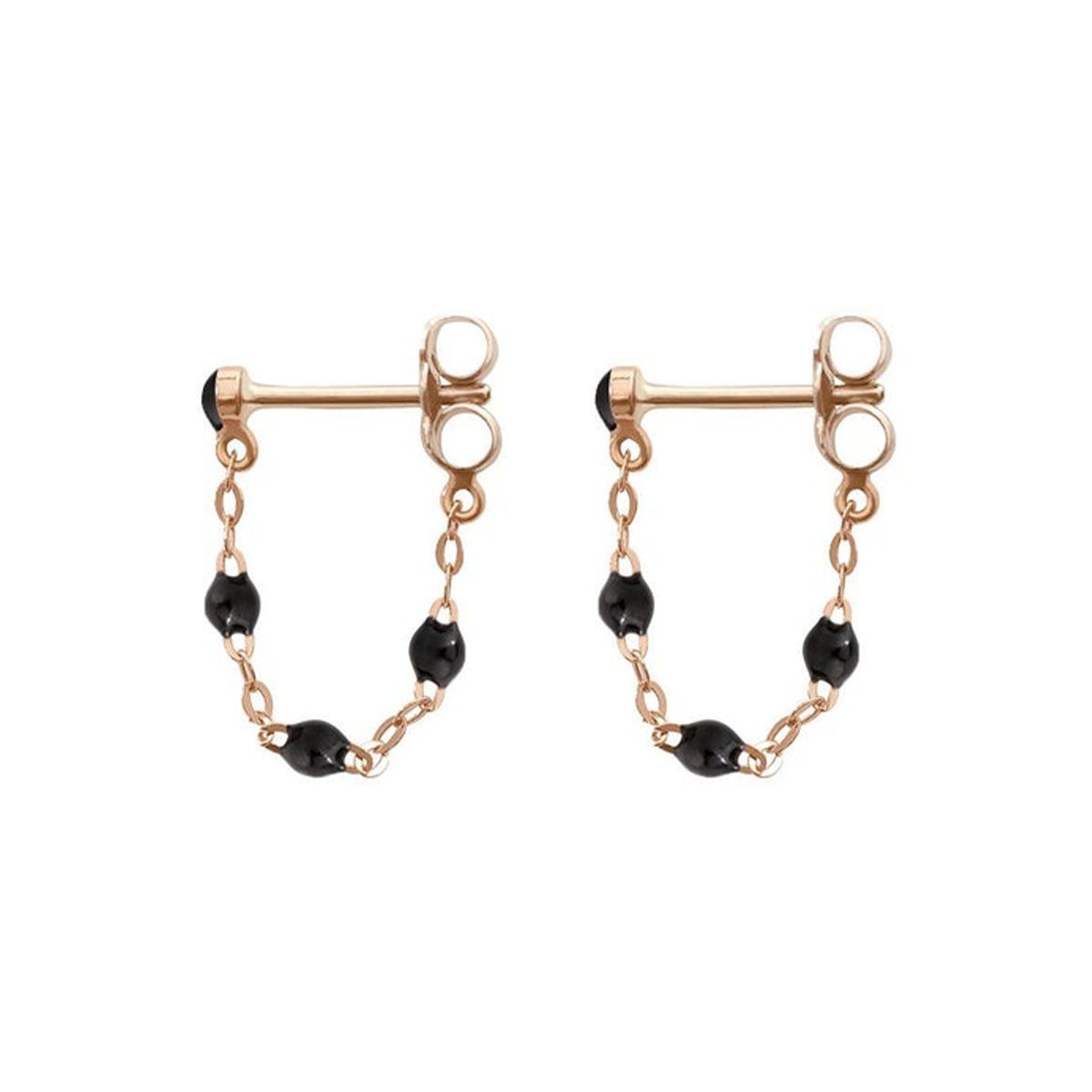 GIGI CLOZEAU Boucles d'oreilles Classique Gigi Résine noire Or rose B4GI001R20