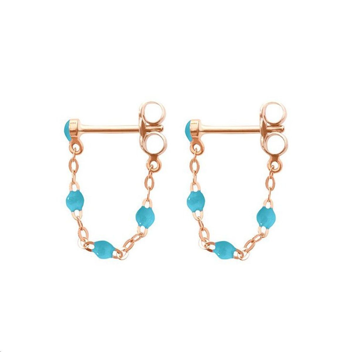 GIGI CLOZEAU Boucles d'oreilles Classique Gigi Or rose Perles de résine turquoise B4GI001R34