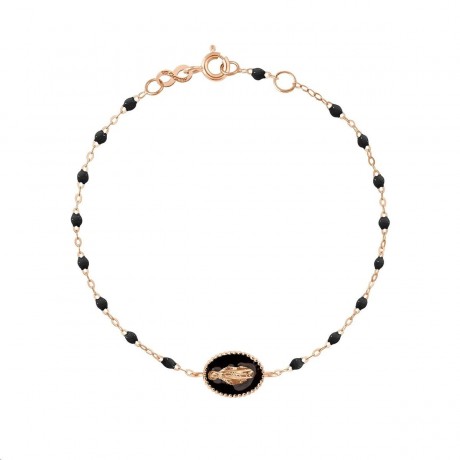 GIGI CLOZEAU Bracelet Madone Or rose Résine noire B3VI004R2017