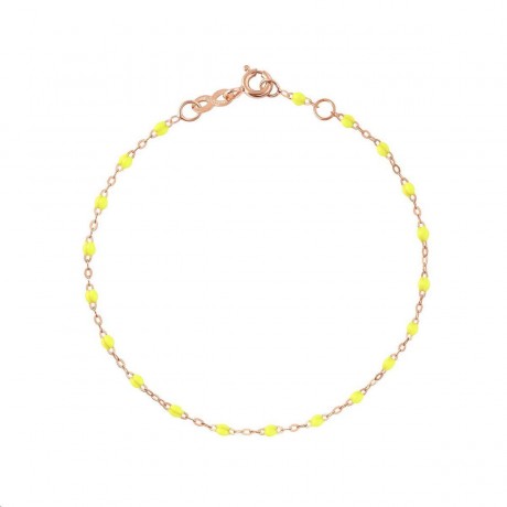 GIGI CLOZEAU Bracelet Classique Gigi Or rose Perles de résine jaunes B3GI001R18