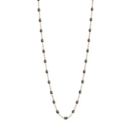 Collier Classique Gigi Or rose Résine gris foncé