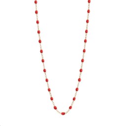 Collier Classique Gigi Or rose Résine coquelicot