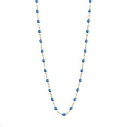 Collier Classique Gigi Or rose Résine bleu fluo