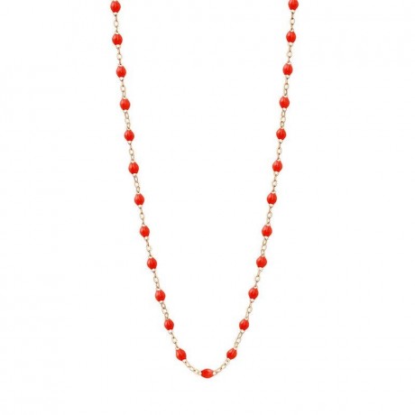GIGI CLOZEAU Collier Classique Gigi Résine corail Or rose B6GI001R58