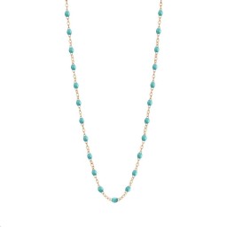 Collier Classique Gigi Or rose Résine turquoise vert