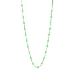 Collier Classique Gigi Or rose Résine vert fluo