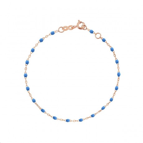 GIGI CLOZEAU Bracelet Classique Gigi Or rose Perles de résine bleues fluo B3GI001R04