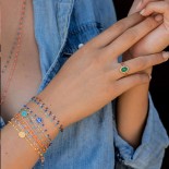 GIGI CLOZEAU Bracelet Classique Gigi Or rose Perles de résine bleues fluo B3GI001R04