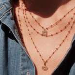 Collier Classique Gigi Or rose Résine fauve