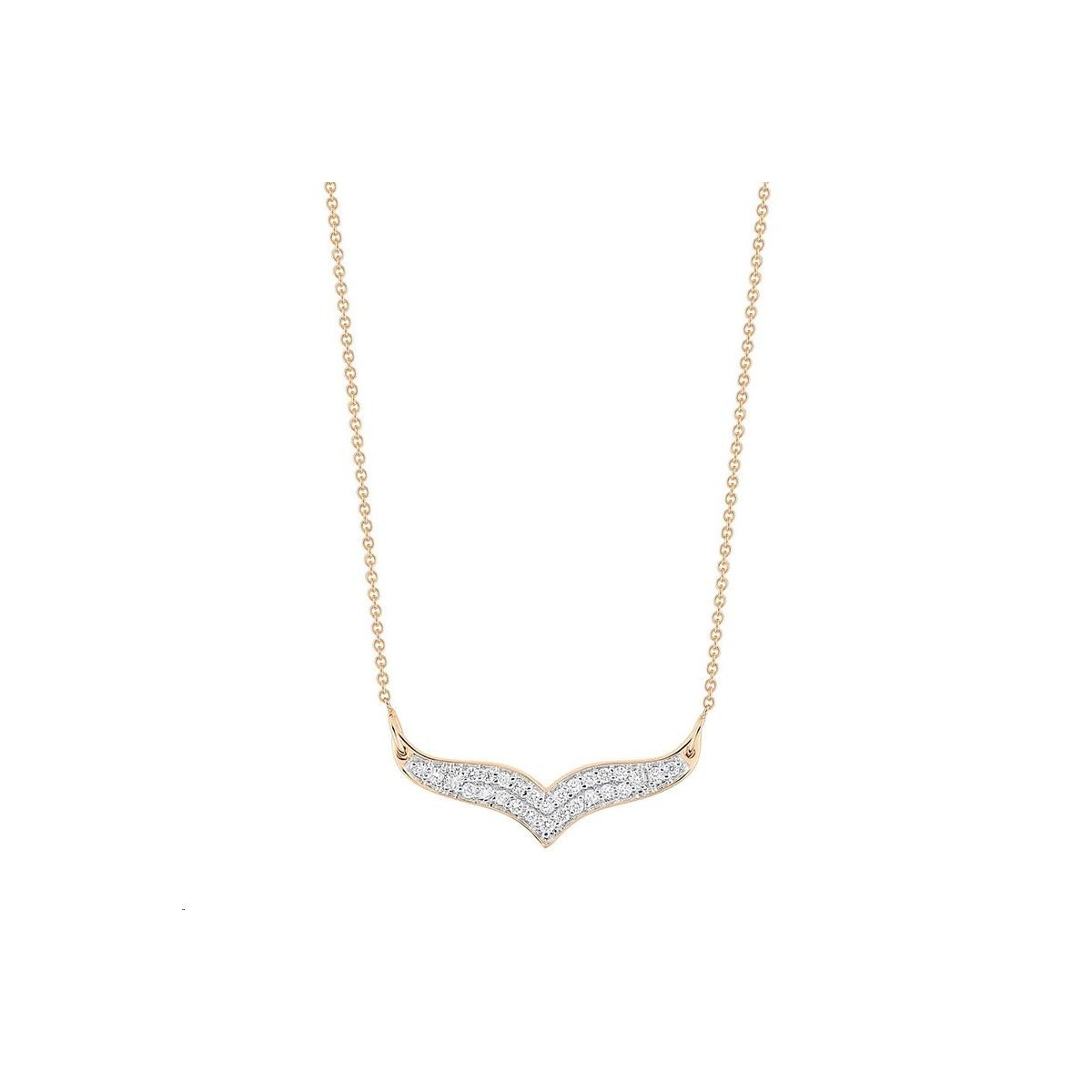 Collier Mini Wise Or rose Diamant
