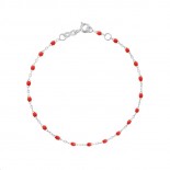 Bracelet Classique Gigi Or blanc Résine coquelicot
