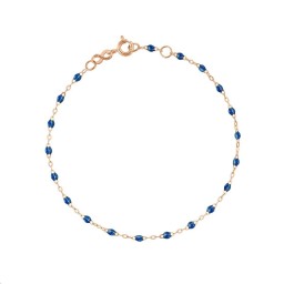 Bracelet Classique Gigi Or rose Résine bleu saphir